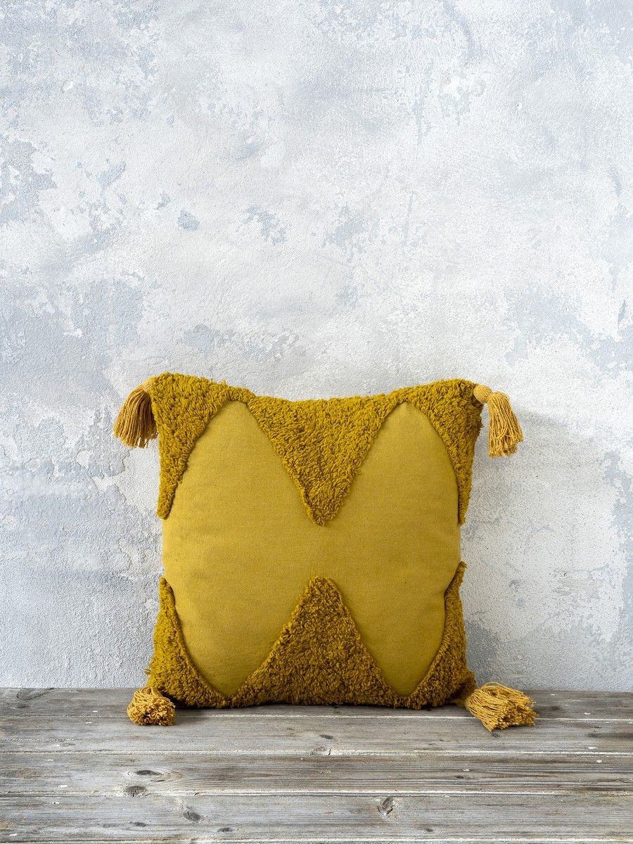 Διακοσμητικό μαξιλάρι Amadeo 45x45cm mustard beige nima