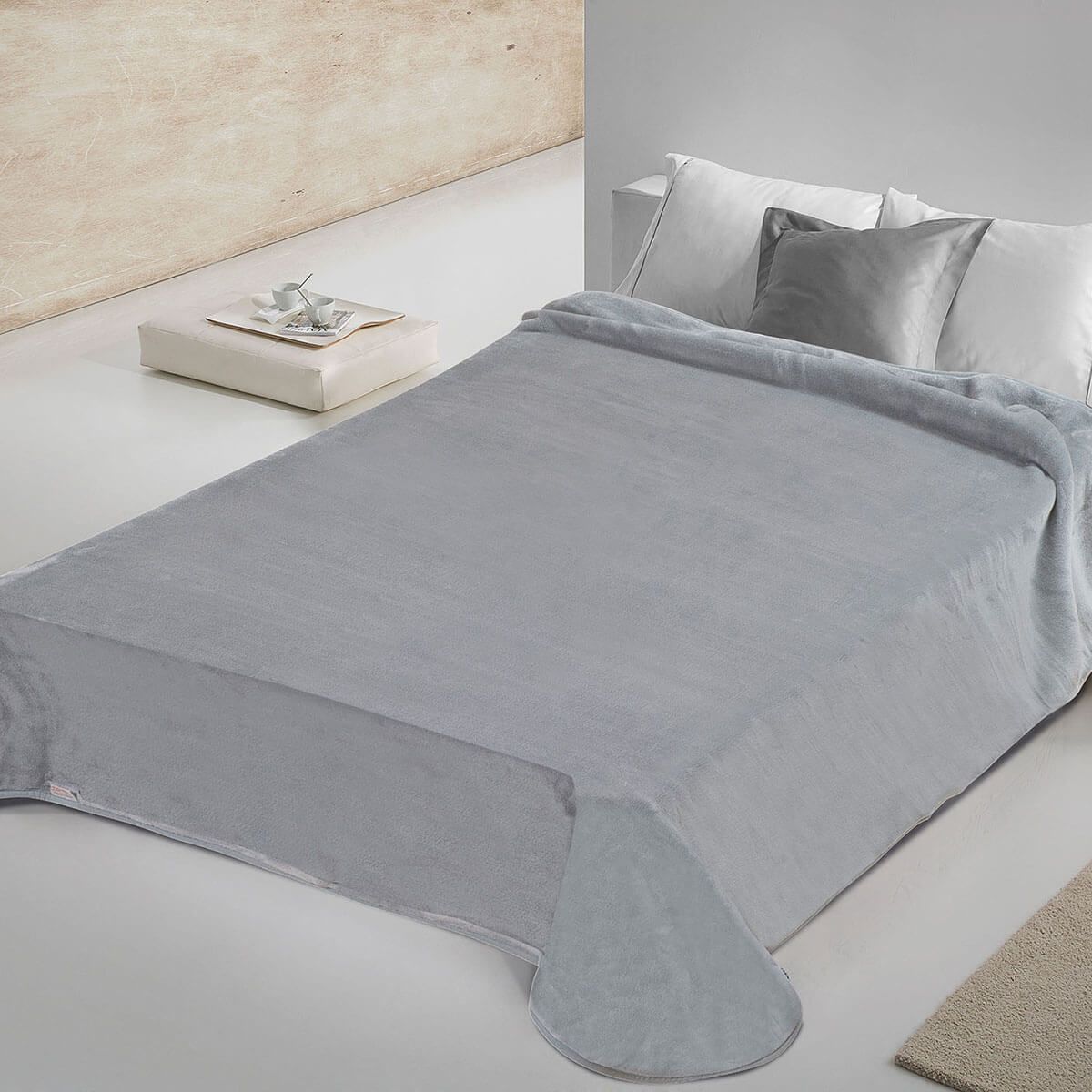 Κουβέρτα βελουτέ μονή 700 grey adam home