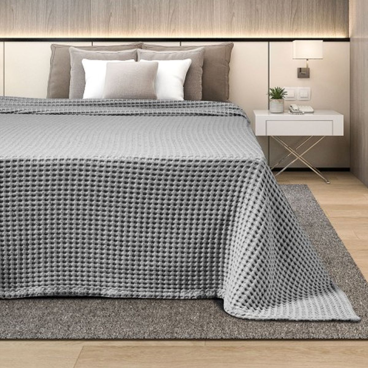 Κουβέρτα ξενοδοχείου πικέ 320gsm grey