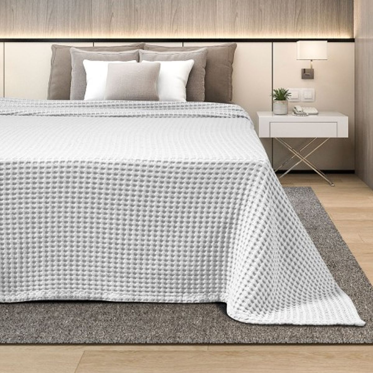 Κουβέρτα ξενοδοχείου πικέ 320gsm white