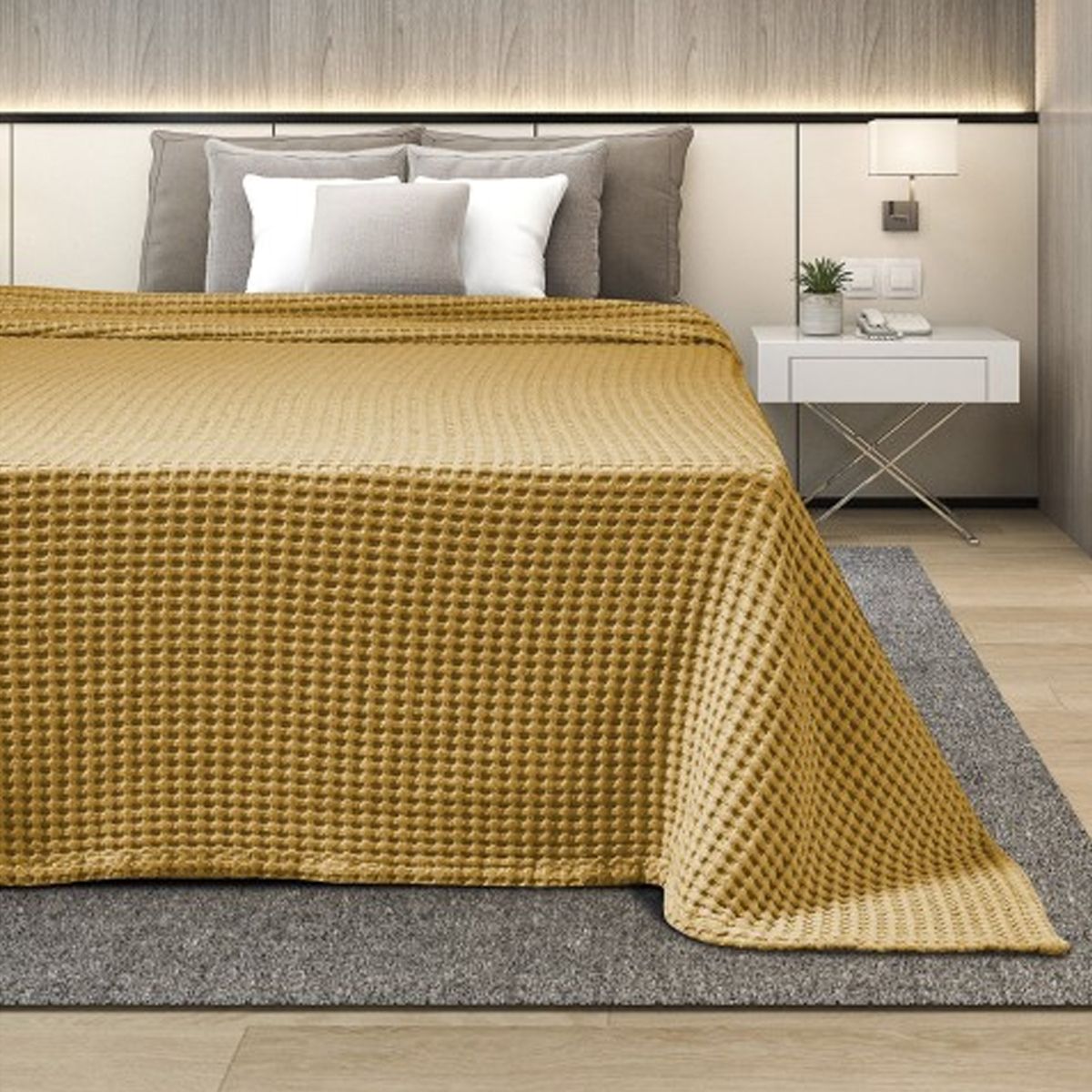 Κουβέρτα ξενοδοχείου πικέ yellow