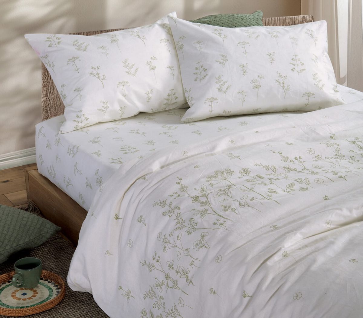 Σεντόνια μονά με λάστιχο σετ Claris ecru nef nef homeware
